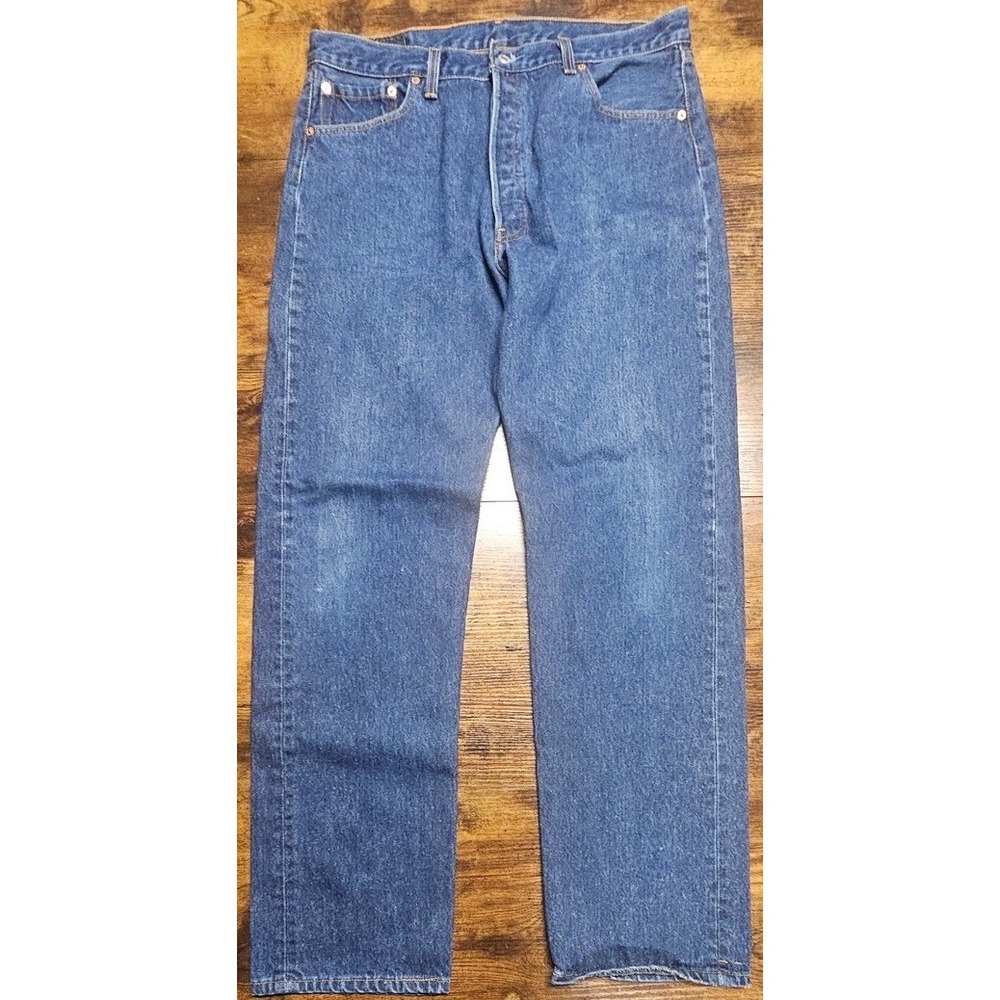 VTG Levi's 501xx 90s Blue Cotton Denim Button Fly Jeans Size 36x33 Made In USA